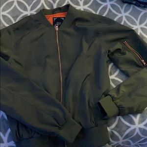 Army green bomber jacket